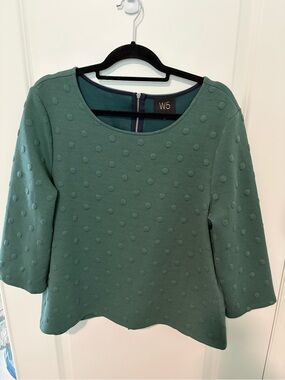 Anthropologie W5 Green Raised Dot Scoop-Neck Tunic
